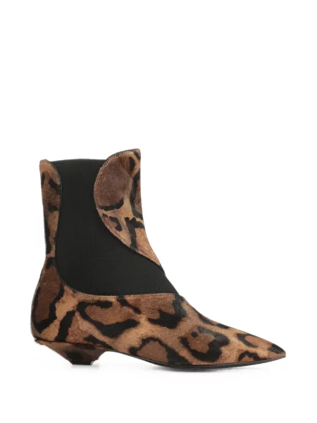 Cizme scurte Sergio Rossi cu imagine cu model leopard maro