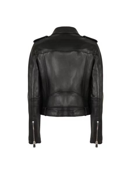 Kurtka skórzana Pinko biker czarna