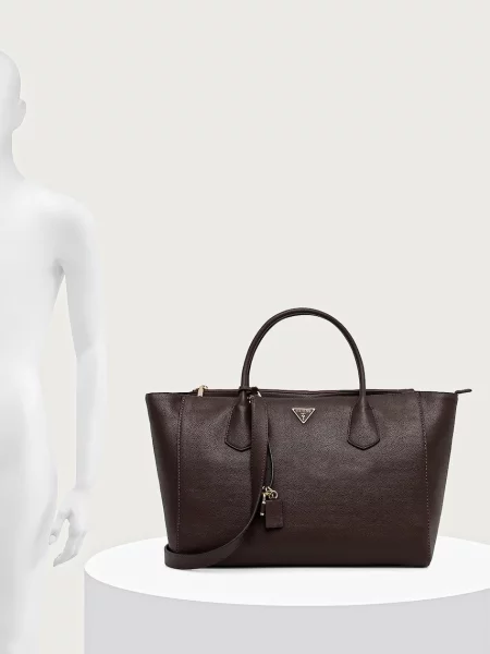 Кожаная сумка шоппер Guess