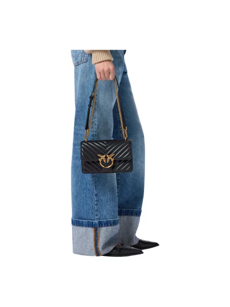 Geanta crossbody Pinko din piele negru