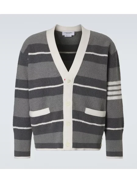 Cardigan Thom Browne cu dungi gri