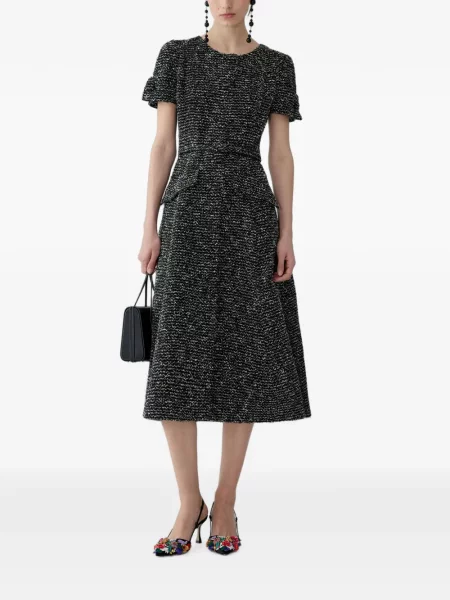 Rochie midi Carolina Herrera din tweed negru