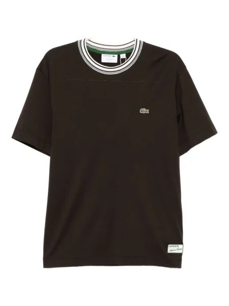 Tricou Lacoste cu broderie maro