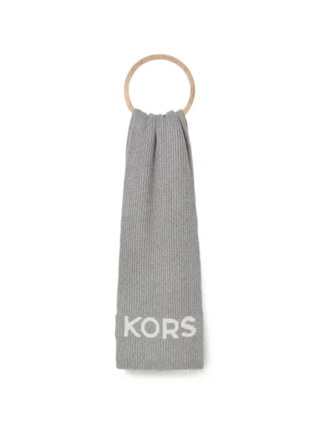Fular Michael Michael Kors cu imagine tricotate cu legături alb