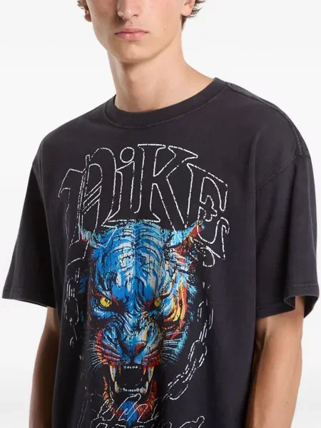 Geacă cămașă Nike cu imagine cu dungi de tigru negru