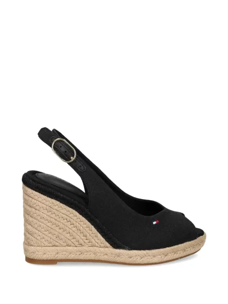 Espadrile Tommy Hilfiger cu broderie cu pană negru