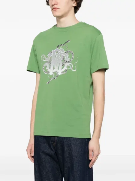 Tricou Roberto Cavalli cu imagine verde