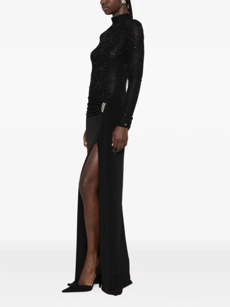 Rochie maxi Nissa cu volane negru