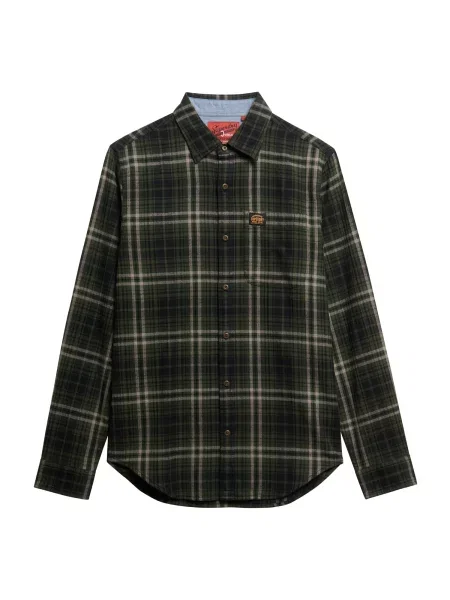 Superdry & Co Košeľa olivová / tmavozelená biela