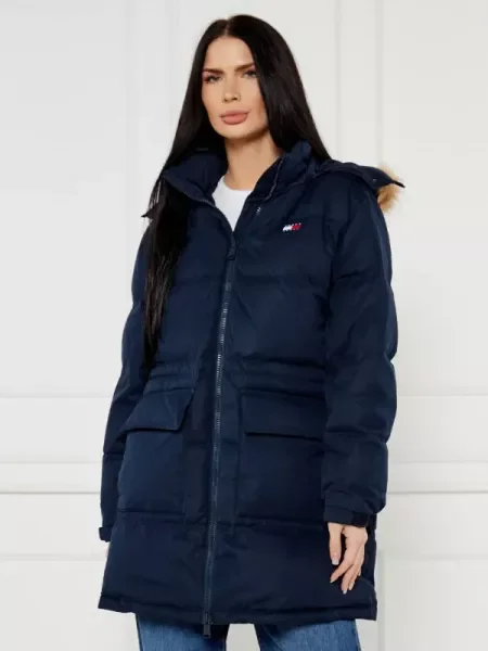 Tommy Jeans Steppelt kabát kék