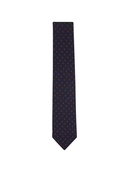 Cravată Zegna cu imprimeu geometric albastru