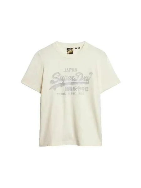 Tričko Superdry s autogramom béžová