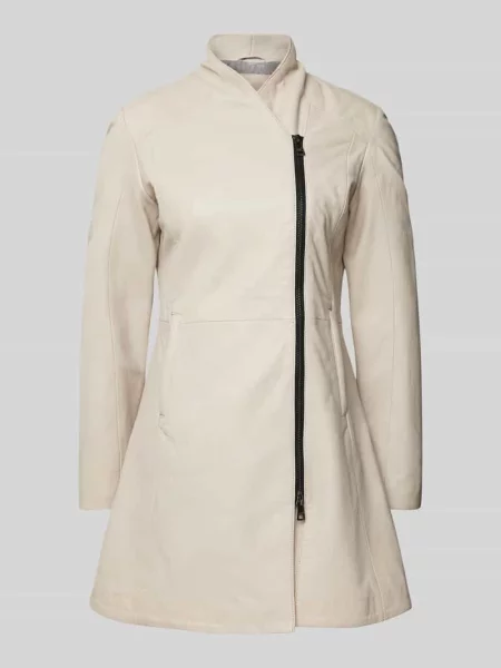 Płaszcz z dwustronnym zamkiem błyskawicznym model ‘Cita’ Mauritius biały