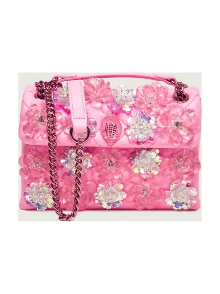 Kurt Geiger De piele geantă pe umăr KENSINGTON FLOWER roz