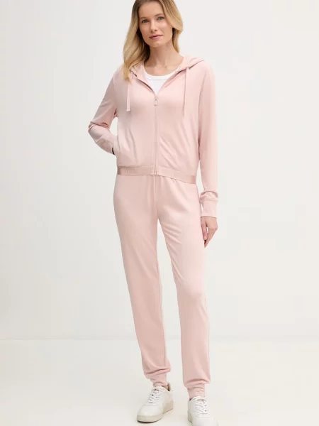 Guess pulover s kapuco JUNIE roza
