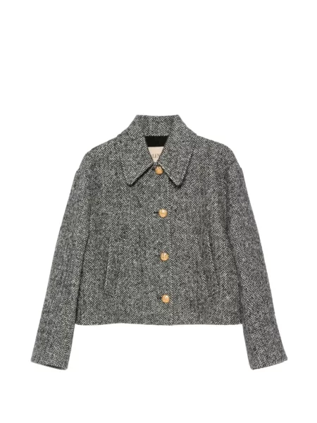 Geacă Valentino Garavani cu model herringbone negru