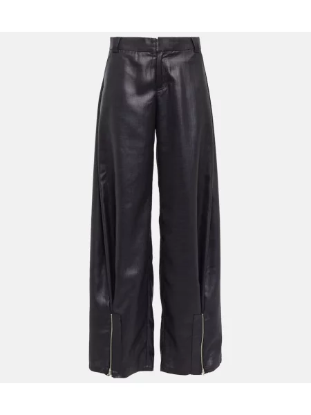 Pantaloni Didu de mătase negru