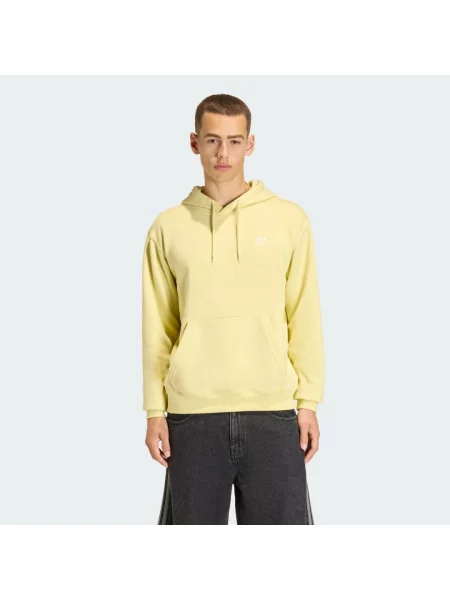 BLUZA Z KAPTUREM ESSENTIAL LOOSE FLEECE HOODIE żółta