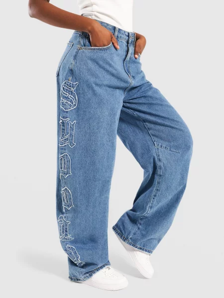 Supply&demand Spodnie Barrel Jean niebieskie