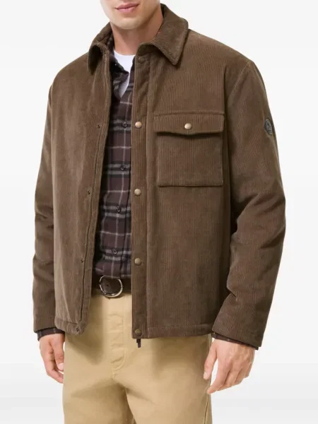 Geacă cămașă Burberry de catifea cord maro