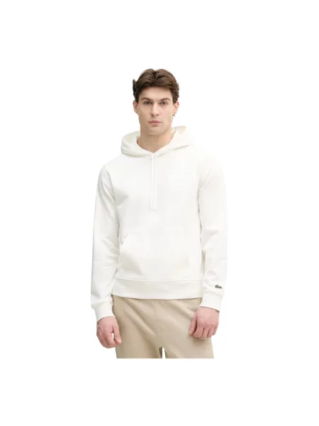 Bluza z kapturem Lacoste z kapturem z logo beżowa