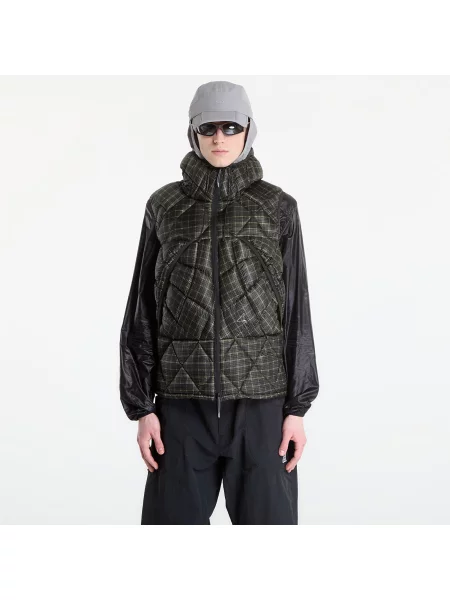 Vestă ROA Nuna Fill Power Printed Check Hooded Down Vest Anthracite S