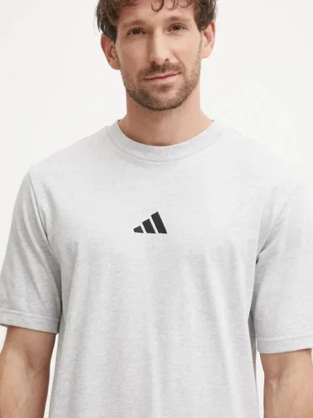 Тениска adidas Essential с меланжов десен сиво