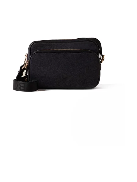 Mała torebka skórzana Borbonese skórzana czarna