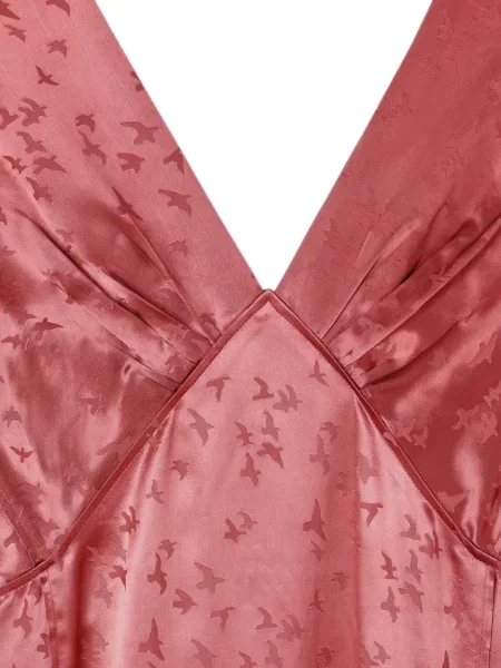 Rochie midi Retori cu decolteu în V roz
