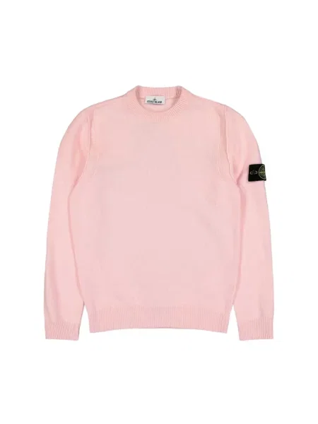 Sweter Stone Island wełniany z kamieniami różowy