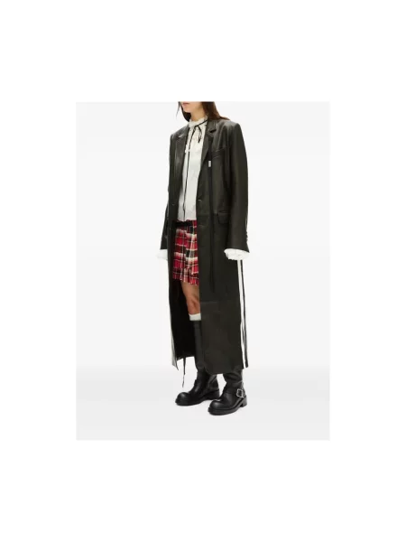 Płaszcz Ann Demeulemeester skórzany czarny