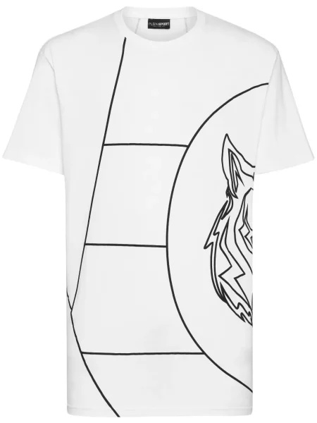 Tricou sport Plein Sport cu imagine cu dungi de tigru alb