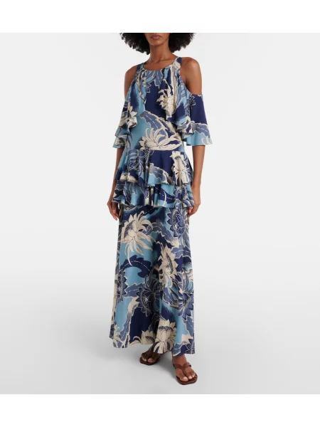 Rochie maxi Jw Anderson cu imagine albastru