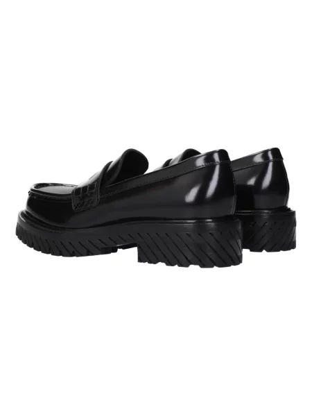 Loafersy Off-white skórzane w paski wsuwane białe
