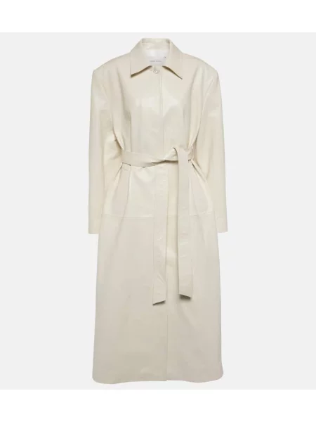 Palton Magda Butrym din piele alb