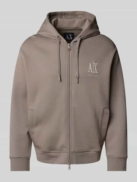 Bluza z kapturem Armani Exchange z kapturem beżowa