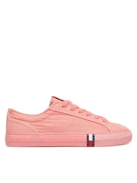 Teniszcipő Tommy Jeans Archive Vulc Washed Canvas rózsaszín