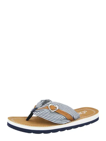 S.Oliver Flip-flops bleumarin / maro caramel alb