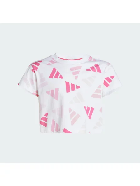 Tričko Seasonal Essentials Logo Celebration Crop Kids bílé