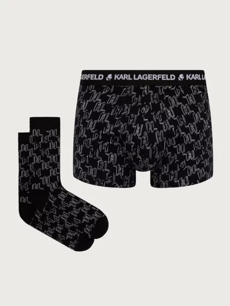 Karl Lagerfeld bokserki i skarpetki z bawełną czarne