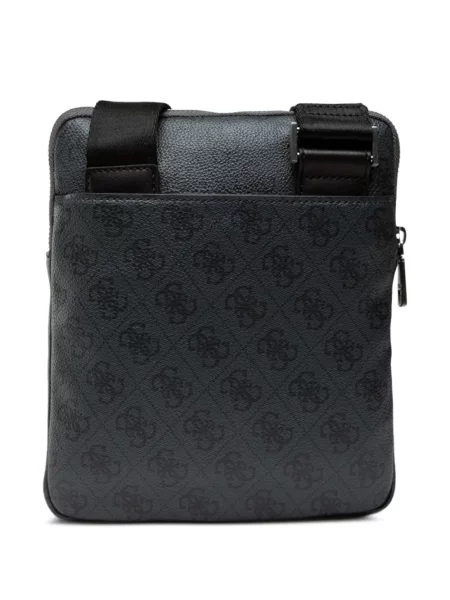 Crossbody torba Guess s autogramom crna