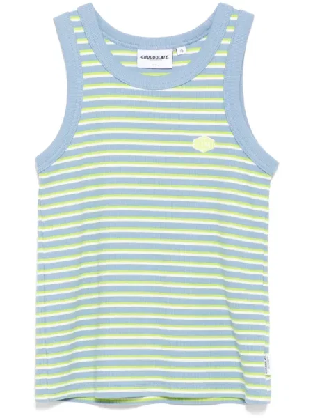 Top Chocoolate cu dungi albastru