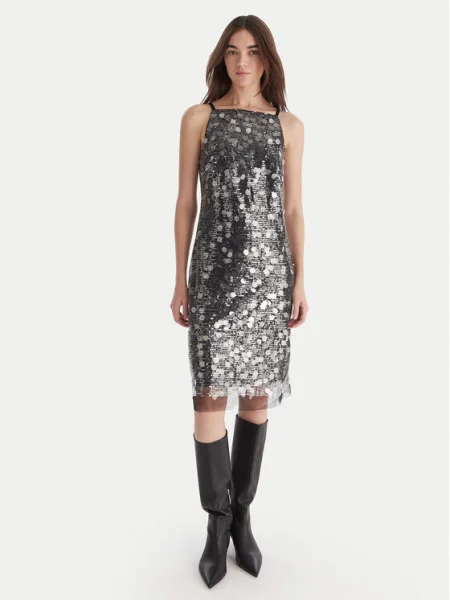 DKNY Rochie cocktail argintiu
