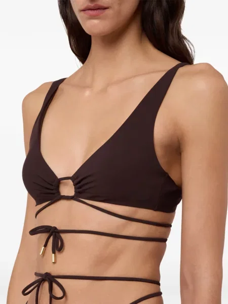 Top Moschino cu legături plic maro