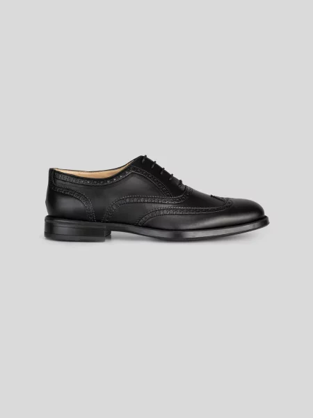 Solari Milano Pantofi cu șireturi Brogue' negru