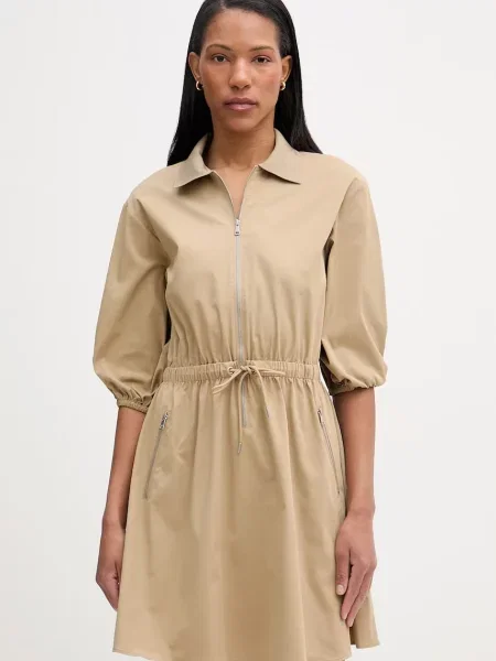 Marc O'Polo sukienka z bawełną beżowa