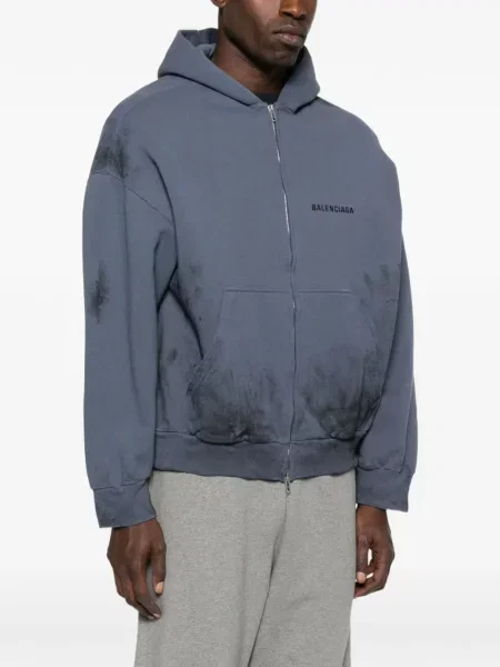 Kapucnis melegítő felső Balenciaga nyomtatás kék