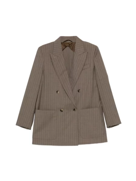 Marynarka Max Mara wełniana dwurzędowa brązowa