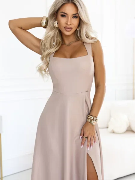 Rochie maxi Numoco bej