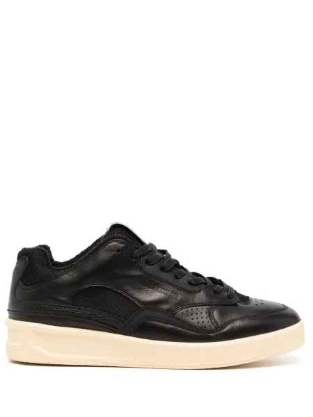 Sneakerși Jil Sander cu șireturi din dantelă negru